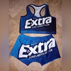 Extra Crop Top and Shorts 2 Piece Set